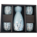 White Sakura Cherry Blossom Sake Set - (4) 4.5cm Cups & (1) 13cm Sake Server