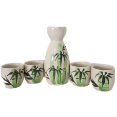 Bamboo Sake Set - (4) 4.5cm Cups & (1) 13cm Sake server