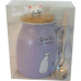 16 fl oz. Cat Cup W/ Spoon & Wooden Lid - Purple