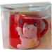 14 fl oz Cat Mug with Spoon & Wooden Lid - Red