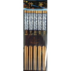 5-Pair 9.5" Bamboo Chopsticks - 青 花 瓶