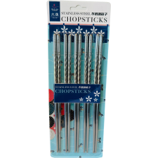 5-Pair S/S Chopsticks - Spiral