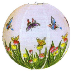 16“ Paper Lantern - Butterfly w/ Flower