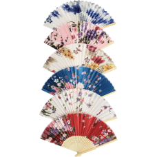 Hand Fan/ Floral Design - Assorted Colors 