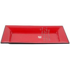 17" x 8.5" Plate - Red and Black