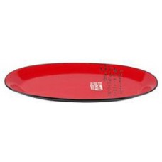 18.5" Oval Plate - Red and Black
