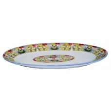 12" Oval Plate - Lotus Pattern
