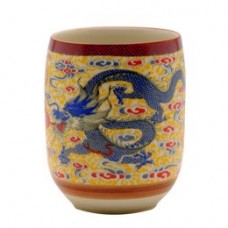 Yellow Tea Cup with Dragon Design