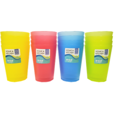 4" 4-pc Plastic Cup Pack (Mixed Colors)