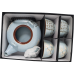 Blue Tea Set - (4) Cups & (1) Tea Pot
