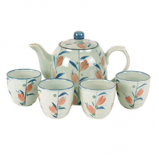 Tea  Set: (4) 4 oz Cups & (1) 32 oz Pot