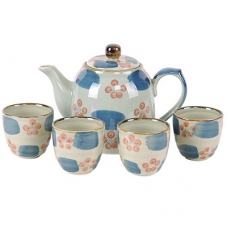 Tea  Set: (4) 4 oz Cups &  (1) 32 oz Pot