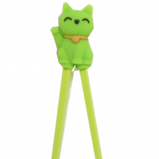 Training Chopsticks 7"L - Green Cat
