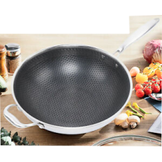 Non-Stick Flat Bottom Wok w/ Handles - 32cm