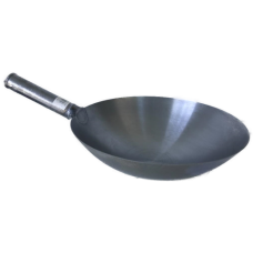 Iron Wok 14" - Extra Strength. Handle & Body on ONE PIECE STEEL w/ Reinforce of Welding