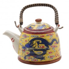 Yellow Tea Pot  with Dragon Design